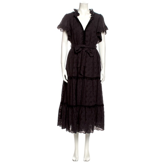 SALE! LUG VON SIGA Eyelet Dress Whimsygoth Cottagecore Vintage Boho Witchy - Picture 1 of 6